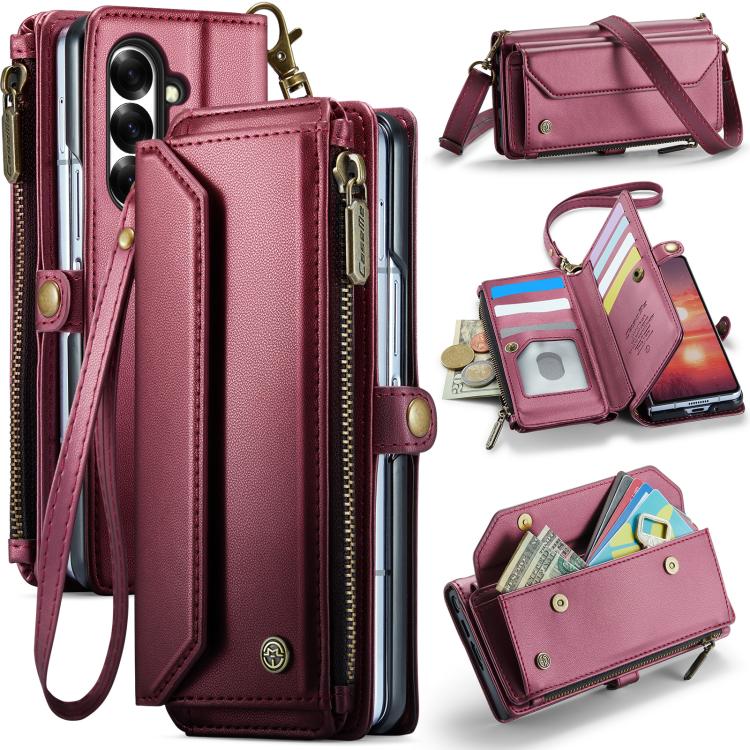 CaseMe C36 Card Slots Zipper Wallet RFID Anti-theft Leather Phone Case, For Galaxy Z Fold8 Ultra 5G, For Galaxy S26+ 5G, For Galaxy S26 Ultra 5G, For Galaxy S26 5G, For Galaxy A57 5G, For Galaxy A37 5G, For Galaxy S25 FE 5G, For Galaxy A17 4G          ...