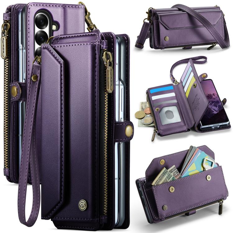 CaseMe C36 Card Slots Zipper Wallet RFID Anti-theft Leather Phone Case, For Galaxy Z Fold8 Ultra 5G, For Galaxy S26+ 5G, For Galaxy S26 Ultra 5G, For Galaxy S26 5G, For Galaxy A57 5G, For Galaxy A37 5G, For Galaxy S25 FE 5G, For Galaxy A17 4G          ...