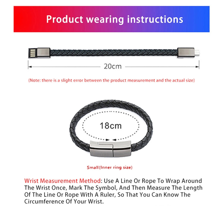 XJ-29 3A USB-C / Type-C to Type-C Creative Bracelet Data Cable, 20cm C to C, 22.5cm C to C
