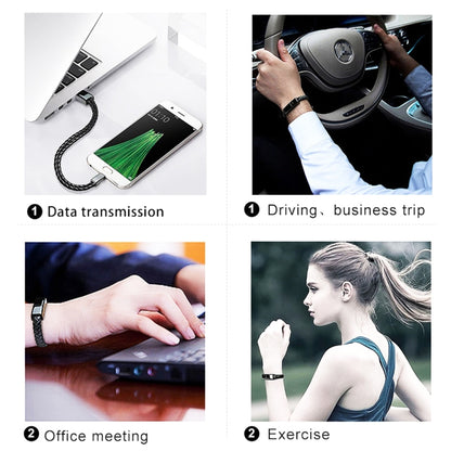 XJ-29 3A USB-C / Type-C to Type-C Creative Bracelet Data Cable, 20cm C to C, 22.5cm C to C