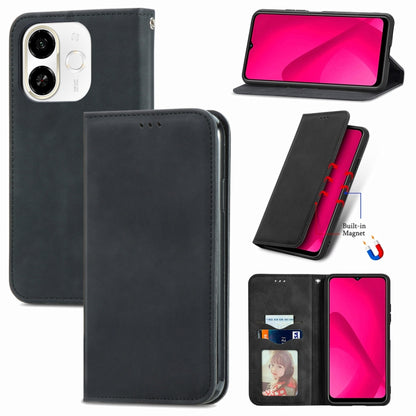 Retro Skin Feel Magnetic Leather Phone Case, For Tecno Spark 30C 5G