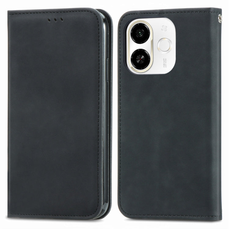 Retro Skin Feel Magnetic Leather Phone Case, For Tecno Spark 30C 5G