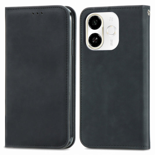 Retro Skin Feel Magnetic Leather Phone Case, For Tecno Spark 30C 5G