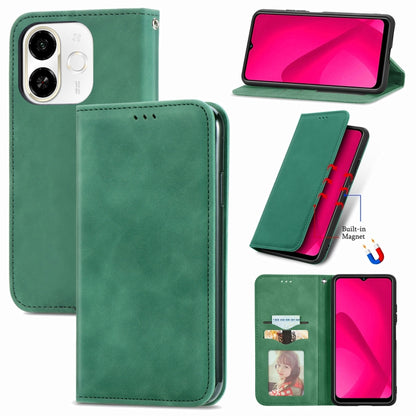 Retro Skin Feel Magnetic Leather Phone Case, For Tecno Spark 30C 5G