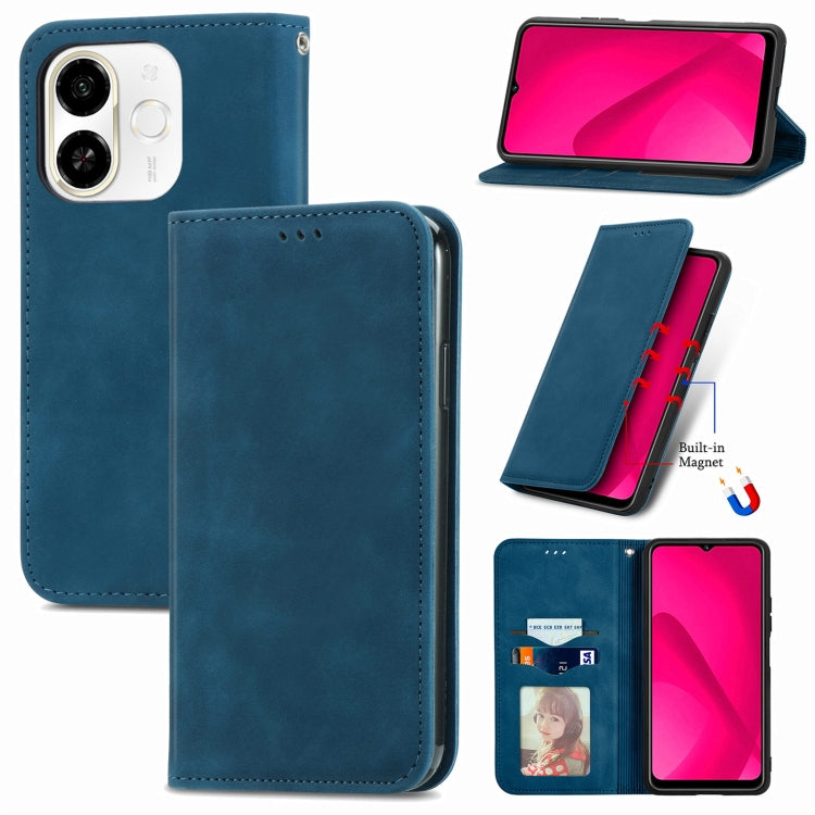 Retro Skin Feel Magnetic Leather Phone Case, For Tecno Spark 30C 5G