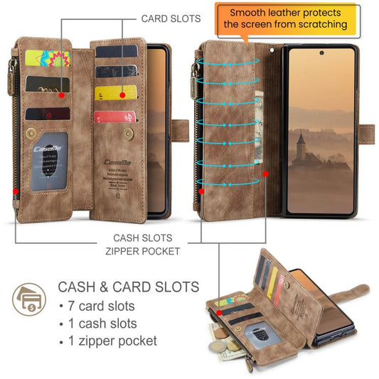 CaseMe C30 Card Slots Zipper Wallet Leather Phone Case, For Galaxy Z Fold8 Ultra 5G, For Galaxy S26+ 5G, For Galaxy S26 Ultra 5G, For Galaxy S26 5G, For Galaxy A57 5G, For Galaxy A37 5G, For Galaxy S25 FE 5G, For Galaxy A17 4G, For Galaxy Z Fold7      ...