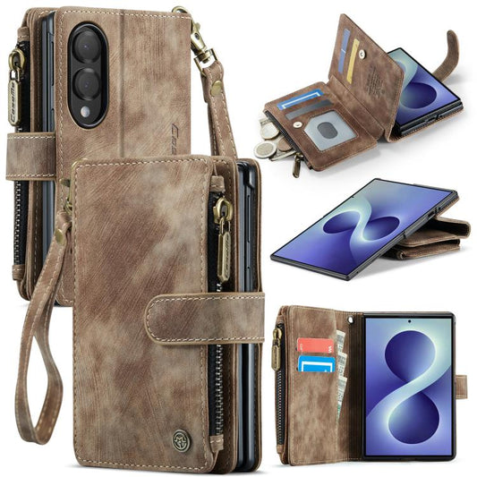 CaseMe C30 Card Slots Zipper Wallet Leather Phone Case, For Galaxy Z Fold8 5G, For Galaxy S26 FE 5G, For Galaxy Z Fold8 Ultra 5G, For Galaxy S26+ 5G, For Galaxy S26 Ultra 5G, For Galaxy S26 5G, For Galaxy A57 5G, For Galaxy A37 5G, For Galaxy S25 FE 5G...