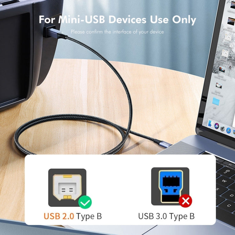 ENKAY ENK-CB170 USB C / Type-C to USB 2.0 B Printer Scanner Nylon Braided Cable, 0.5m, 1m, 2m