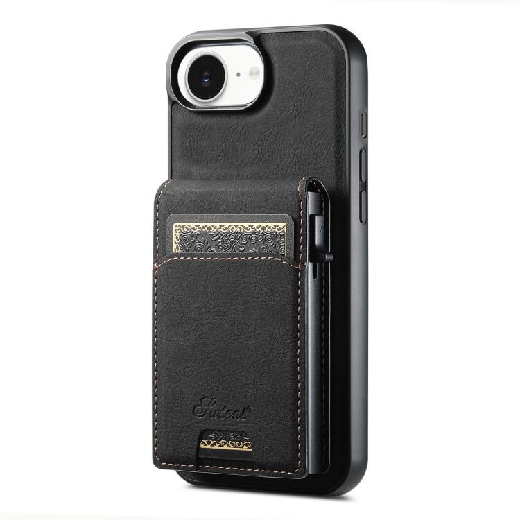 Suteni H19 Litchi Grain 2-in-1 MagSafe Removable Card Box Back Phone Case
