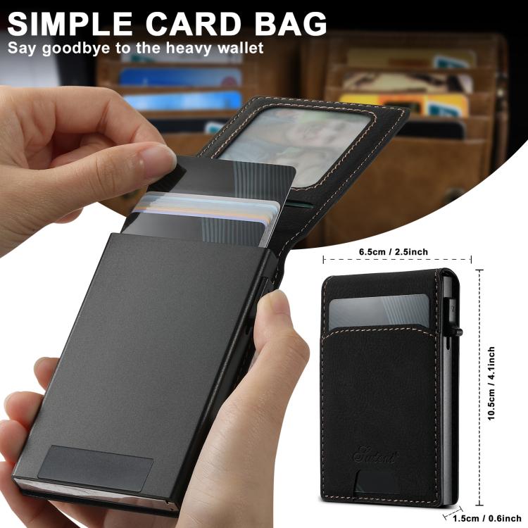 Suteni H19 Litchi Grain 2-in-1 MagSafe Removable Card Box Back Phone Case, For iPhone 17e / 16e, For iPhone 17 Pro Max, For iPhone 17 Pro, For iPhone 17, For iPhone Air, For iPhone 16 Pro Max, For iPhone 16 Pro, For iPhone 16 Plus, For iPhone 16       ...