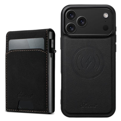 Suteni H19 Litchi Grain 2-in-1 MagSafe Removable Card Box Back Phone Case, For iPhone 18, For iPhone 18 Pro, For iPhone 18 Pro Max, For iPhone 17 Pro Max, For iPhone 17 Pro, For iPhone 17, For iPhone Air, For iPhone 16 Pro Max, For iPhone 16 Pro       ...