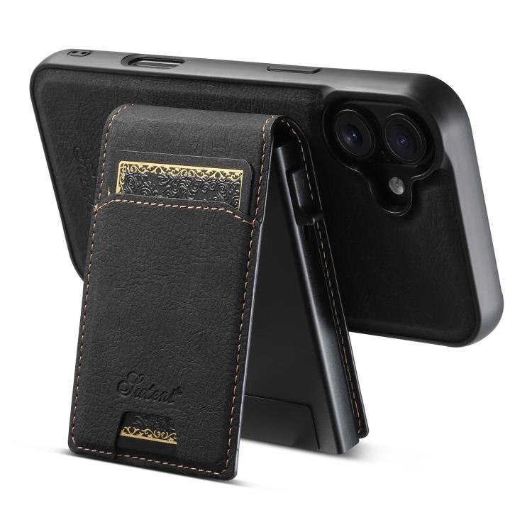 Suteni H19 Litchi Grain 2-in-1 MagSafe Removable Card Box Back Phone Case, For iPhone 18, For iPhone 18 Pro, For iPhone 18 Pro Max, For iPhone 17 Pro Max, For iPhone 17 Pro, For iPhone 17, For iPhone Air, For iPhone 16 Pro Max, For iPhone 16 Pro       ...