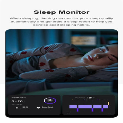 R09 SIZE 8 Smart Ring, Support Heart Rate / Blood Oxygen / Sleep Monitoring / Multiple Sports Modes