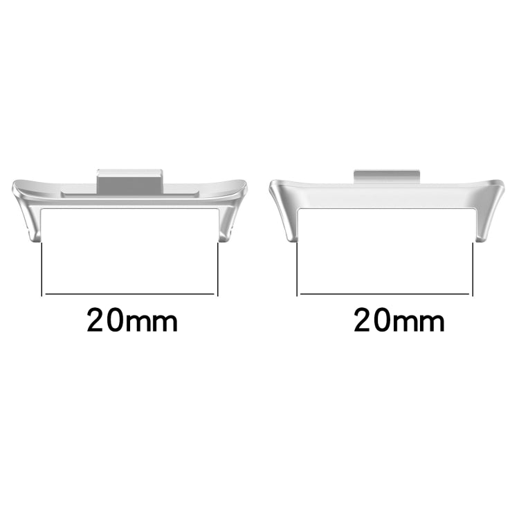 1 Pair 20mm 316 Stainless Steel Metal Watch Band Connector, For Xiaomi Smart Band 9 Pro