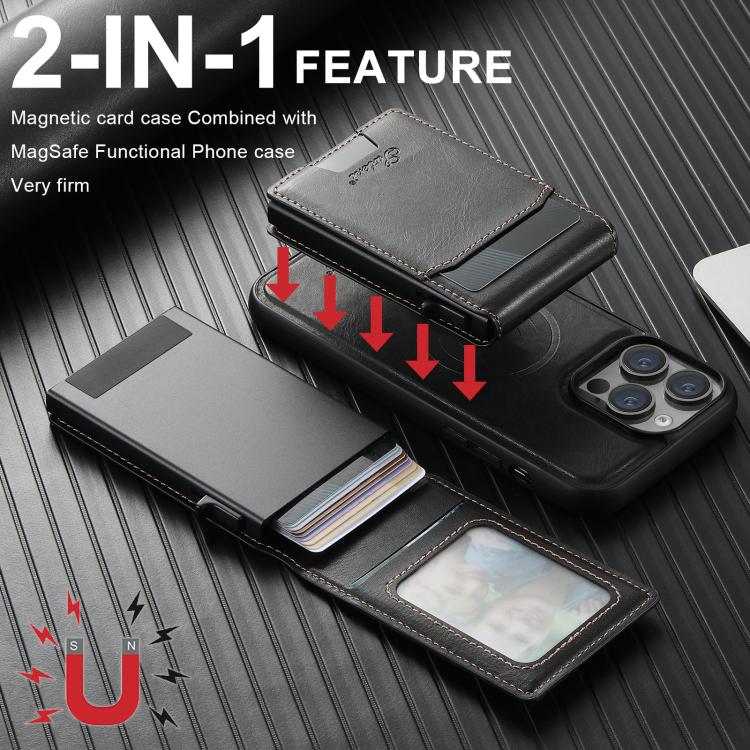 Suteni H19 Oil Wax 2-in-1 MagSafe Removable Card Box Back Phone Case, For Google Pixel 11 Pro XL, For Google Pixel 11, For Google Pixel 11 Pro, For Google Pixel 10 Pro XL, For Google Pixel 10 Pro, For Google Pixel 10, For Google Pixel 9 Pro XL         ...