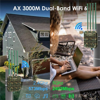 WAVLINK WN573HX3 WiFi 6 Extender Outdoor AX3000 Dual Band  Courtyard RV Wireless Router