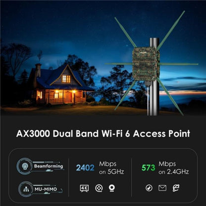 WAVLINK WN588HX3 AX3000 Outdoor WiFi Extender with 6 Antennas Dual Band WiFi Repeater, US Plug, EU Plug, UK Plug, AU Plug