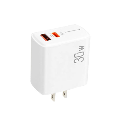 PD31 5V-20V 30W USB-C / Type-C + USB-A Multi Protocol Compatible Charger, US Plug, 30W US Plug