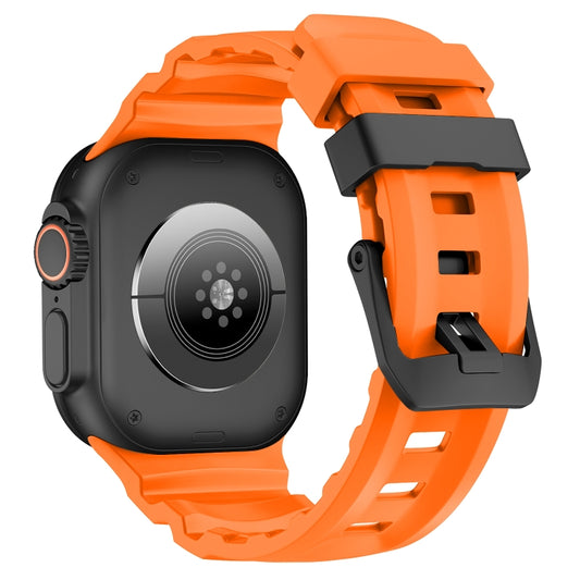 Wild Path Black Buckle Thickened Silicone Watch Band, For Apple Watch 46mm / 49mm / 45mm / 44mm