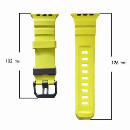 Wild Path Black Buckle Thickened Silicone Watch Band, For Apple Watch 46mm / 49mm / 45mm / 44mm