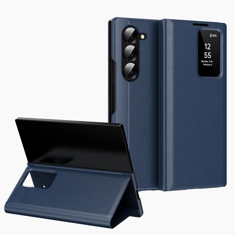 Smart View Window Leather Phone Case with Card Slot, For Samsung Galaxy Z Fold6 5G, For Samsung Galaxy A55, For Samsung Galaxy S24 Ultra 5G, For Samsung Galaxy S24+ 5G, For Samsung Galaxy S24 5G, For Samsung Galaxy S23 FE 5G, For Samsung Galaxy Z Fold5...