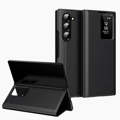 Smart View Window Leather Phone Case with Card Slot, For Samsung Galaxy Z Fold6 5G, For Samsung Galaxy A55, For Samsung Galaxy S24 Ultra 5G, For Samsung Galaxy S24+ 5G, For Samsung Galaxy S24 5G, For Samsung Galaxy S23 FE 5G, For Samsung Galaxy Z Fold5...