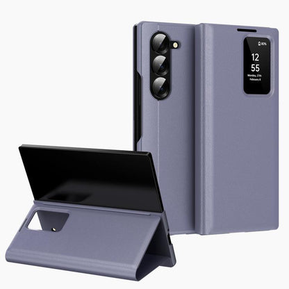 Smart View Window Leather Phone Case with Card Slot, For Samsung Galaxy Z Fold6 5G, For Samsung Galaxy A55, For Samsung Galaxy S24 Ultra 5G, For Samsung Galaxy S24+ 5G, For Samsung Galaxy S24 5G, For Samsung Galaxy S23 FE 5G, For Samsung Galaxy Z Fold5...
