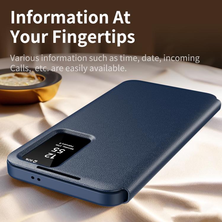 Smart View Window Leather Phone Case with Card Slot, For Samsung Galaxy S26 Ultra 5G, For Samsung Galaxy S25 FE 5G, For Samsung Galaxy A17, For Samsung Galaxy Z Fold7 5G, For Samsung Galaxy S25 Edge 5G, For Samsung Galaxy A56 5G, For Samsung Galaxy S25...