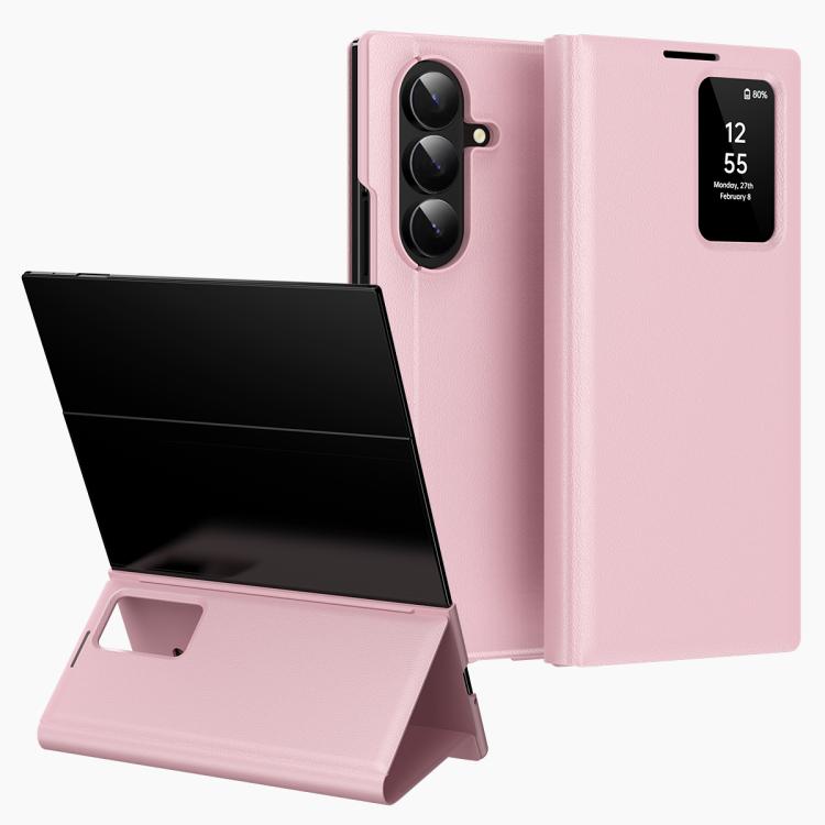 Smart View Window Leather Phone Case with Card Slot, For Galaxy S26 FE 5G, For Galaxy Fold8 Ultra 5G, For Galaxy Z TriFold, For Galaxy S26 Ultra 5G, For Galaxy A57 5G, For Galaxy A37 5G, For Galaxy A27 5G, For Galaxy S25 FE 5G, For Galaxy A17          ...