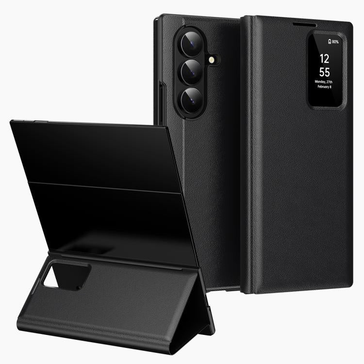 Smart View Window Leather Phone Case with Card Slot, For Galaxy S26 FE 5G, For Galaxy Fold8 Ultra 5G, For Galaxy Z TriFold, For Galaxy S26 Ultra 5G, For Galaxy A57 5G, For Galaxy A37 5G, For Galaxy A27 5G, For Galaxy S25 FE 5G, For Galaxy A17          ...