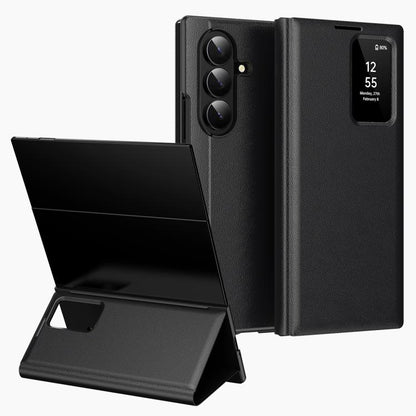 Smart View Window Leather Phone Case with Card Slot, For Galaxy S26 FE 5G, For Galaxy Fold8 Ultra 5G, For Galaxy Z TriFold, For Galaxy S26 Ultra 5G, For Galaxy A57 5G, For Galaxy A37 5G, For Galaxy A27 5G, For Galaxy S25 FE 5G, For Galaxy A17          ...