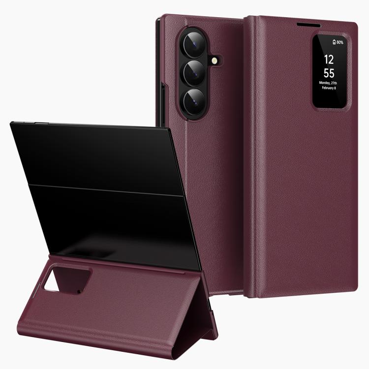 Smart View Window Leather Phone Case with Card Slot, For Galaxy S26 FE 5G, For Galaxy Fold8 Ultra 5G, For Galaxy Z TriFold, For Galaxy S26 Ultra 5G, For Galaxy A57 5G, For Galaxy A37 5G, For Galaxy A27 5G, For Galaxy S25 FE 5G, For Galaxy A17          ...