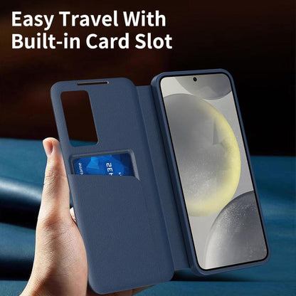 Smart View Window Leather Phone Case with Card Slot, For Galaxy S26 FE 5G, For Galaxy Fold8 Ultra 5G, For Galaxy Z TriFold, For Galaxy S26 Ultra 5G, For Galaxy A57 5G, For Galaxy A37 5G, For Galaxy A27 5G, For Galaxy S25 FE 5G, For Galaxy A17          ...