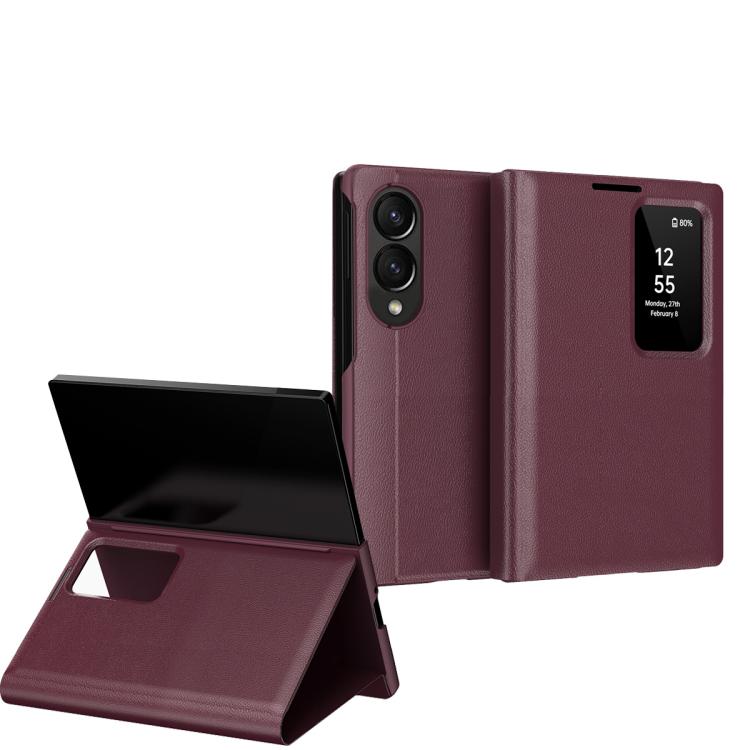 Smart View Window Leather Phone Case with Card Slot, For Galaxy Z Fold8 5G, For Galaxy S26 FE 5G, For Galaxy Fold8 Ultra 5G, For Galaxy Z TriFold, For Galaxy S26 Ultra 5G, For Galaxy A57 5G, For Galaxy A37 5G, For Galaxy A27 5G, For Galaxy S25 FE 5G   ...