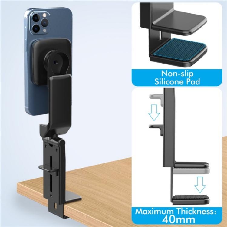 MA-161E Universal Clip-On Lazy Stand Adjustable Desktop Magnetic Phone Holder, MA-161E
