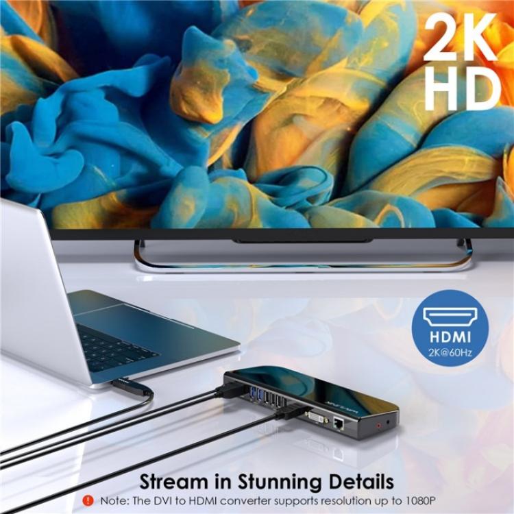 WAVLINK UG49DK1 For Windows Mac Android 13 In 1 USB-C Hub Dual Display Docking Station, US Plug, UK Plug, EU Plug, AU Plug