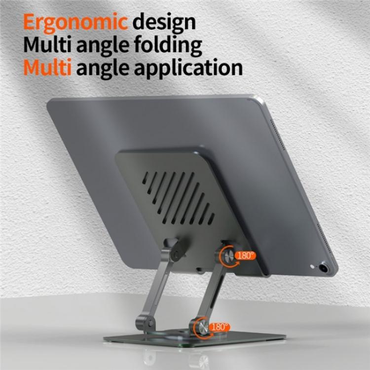 L8 2 in 1 360 Degree Rotating Foldable Desktop Phone Tablet Metal Cooling Holder