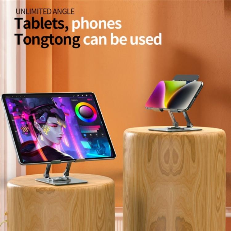 L8 2 in 1 360 Degree Rotating Foldable Desktop Phone Tablet Metal Cooling Holder