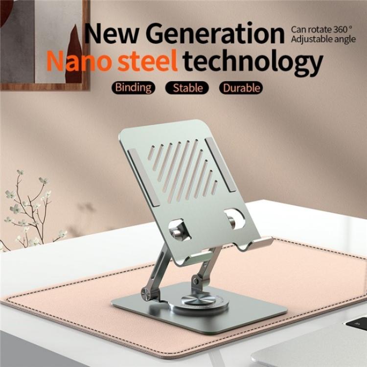 L8 2 in 1 360 Degree Rotating Foldable Desktop Phone Tablet Metal Cooling Holder