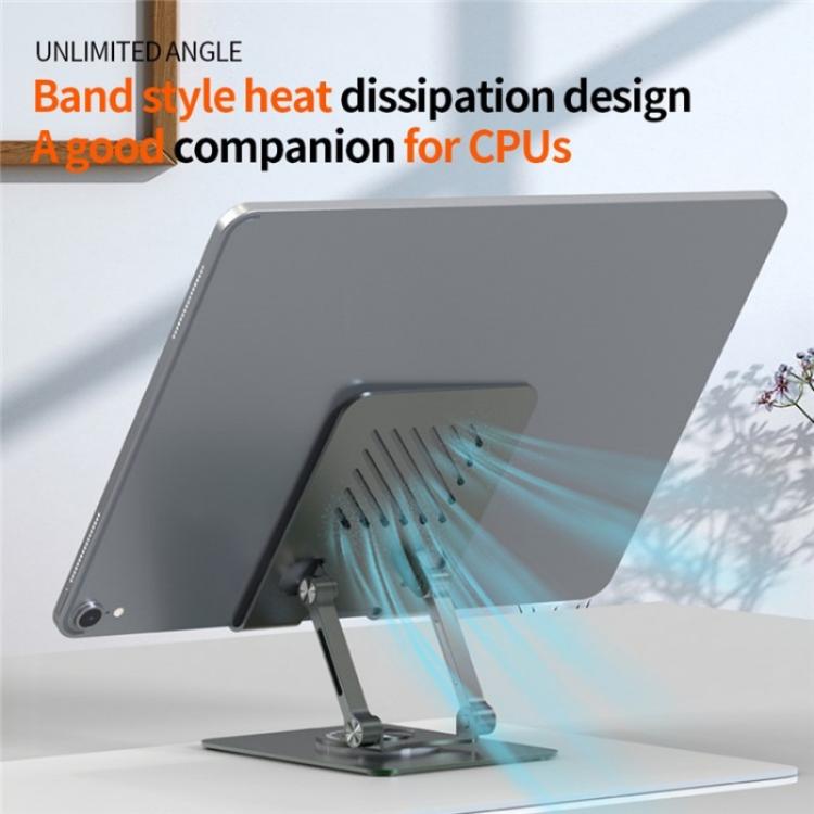 L8 2 in 1 360 Degree Rotating Foldable Desktop Phone Tablet Metal Cooling Holder