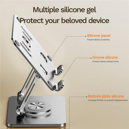 J58 Dual Rod Support Alloy Steel Foldable Rotating Tablet Holder, J58