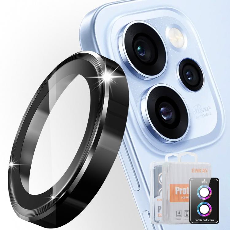 ENKAY Hat-Prince 9H Rear Camera Lens Aluminium Alloy Tempered Glass Film, For OPPO Reno15 Pro 5G Global, For OPPO Reno15 5G Global, For OPPO Reno13 Pro Global, For OPPO Reno13 Global