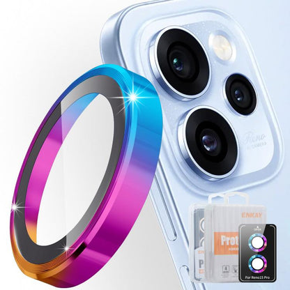 ENKAY Hat-Prince 9H Rear Camera Lens Aluminium Alloy Tempered Glass Film, For OPPO Reno15 Pro 5G Global, For OPPO Reno15 5G Global, For OPPO Reno13 Pro Global, For OPPO Reno13 Global