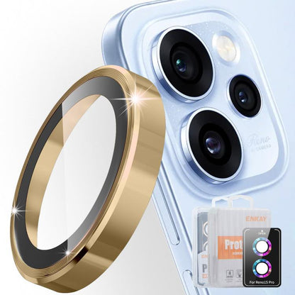 ENKAY Hat-Prince 9H Rear Camera Lens Aluminium Alloy Tempered Glass Film, For OPPO Reno15 Pro 5G Global, For OPPO Reno15 5G Global, For OPPO Reno13 Pro Global, For OPPO Reno13 Global