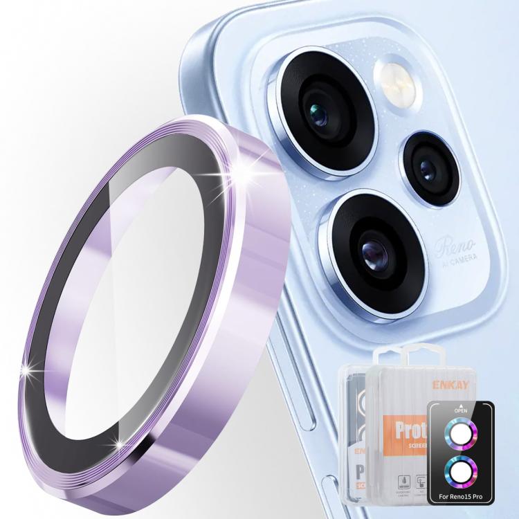 ENKAY Hat-Prince 9H Rear Camera Lens Aluminium Alloy Tempered Glass Film, For OPPO Reno15 Pro 5G Global, For OPPO Reno15 5G Global, For OPPO Reno13 Pro Global, For OPPO Reno13 Global