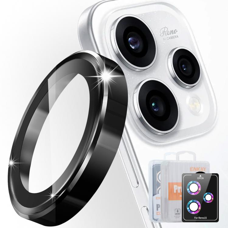 ENKAY Hat-Prince 9H Rear Camera Lens Aluminium Alloy Tempered Glass Film, For OPPO Reno15 Pro 5G Global, For OPPO Reno15 5G Global, For OPPO Reno13 Pro Global, For OPPO Reno13 Global