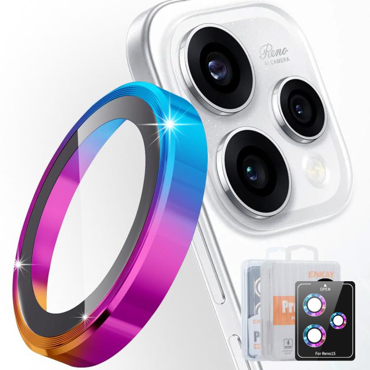 ENKAY Hat-Prince 9H Rear Camera Lens Aluminium Alloy Tempered Glass Film, For OPPO Reno15 Pro 5G Global, For OPPO Reno15 5G Global, For OPPO Reno13 Pro Global, For OPPO Reno13 Global