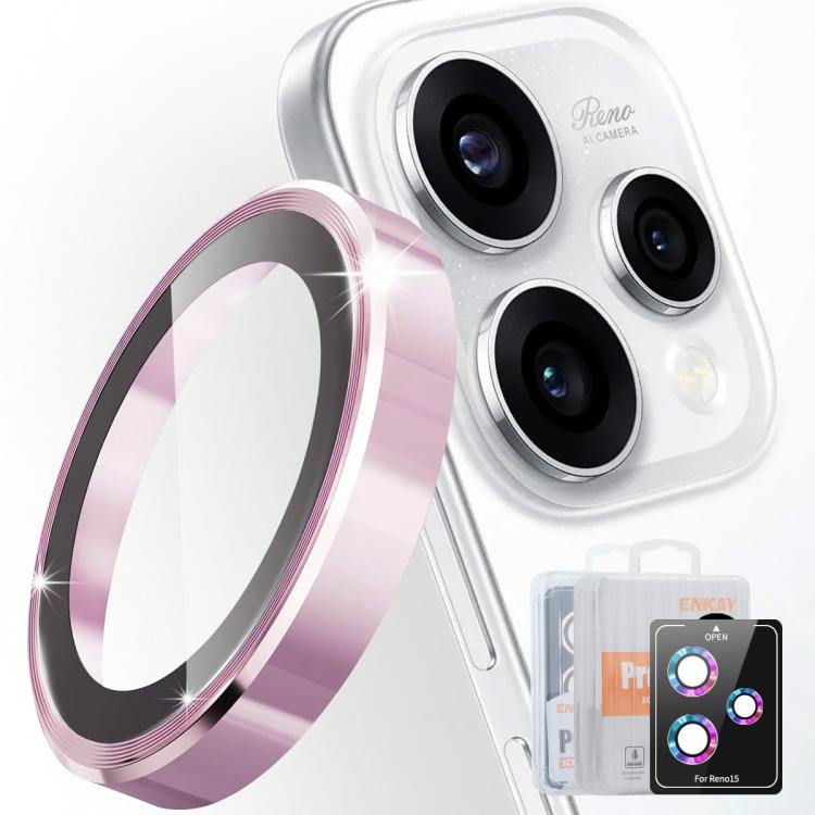 ENKAY Hat-Prince 9H Rear Camera Lens Aluminium Alloy Tempered Glass Film, For OPPO Reno15 Pro 5G Global, For OPPO Reno15 5G Global, For OPPO Reno13 Pro Global, For OPPO Reno13 Global