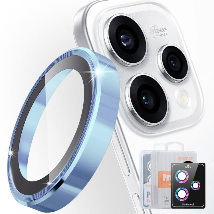 ENKAY Hat-Prince 9H Rear Camera Lens Aluminium Alloy Tempered Glass Film, For OPPO Reno15 Pro 5G Global, For OPPO Reno15 5G Global, For OPPO Reno13 Pro Global, For OPPO Reno13 Global
