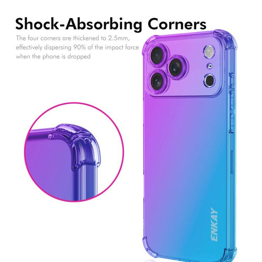 ENKAY Hat-Prince Gradient Airbag TPU Handyhülle, für iPhone 17e / 16e, für iPhone 17 Pro Max, für iPhone 17 Pro, für iPhone 17, für iPhone Air, für iPhone 16 Pro Max, für iPhone 16 Pro, für iPhone 16 Plus, für iPhone 16
